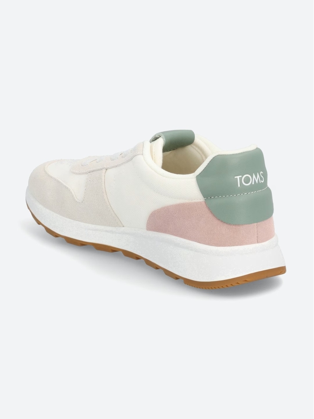 TOMS Cream Sneakers with Pink and Sage Accents - Picture 4 of 4